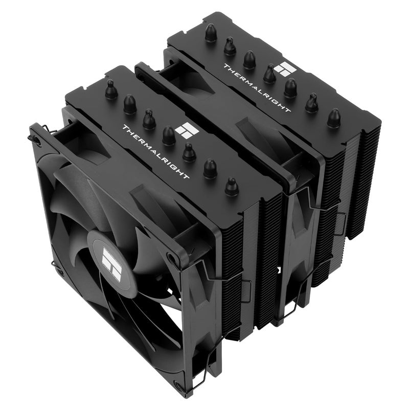 Thermalright مبرد وحدة المعالجة المركزية Phantom Spirit 120 SE أسود، مروحتان TL-C12B V2 PWM وأبراج مزدوجة، 7 أنابيب حرارية، مبرد لوحدة المعالجة المركزية AM4/AM5 وIntel LGA1851/1700/115X/1200، تبريد وحدة المعالجة المركزية للكمبيوتر، أسود - Image 1